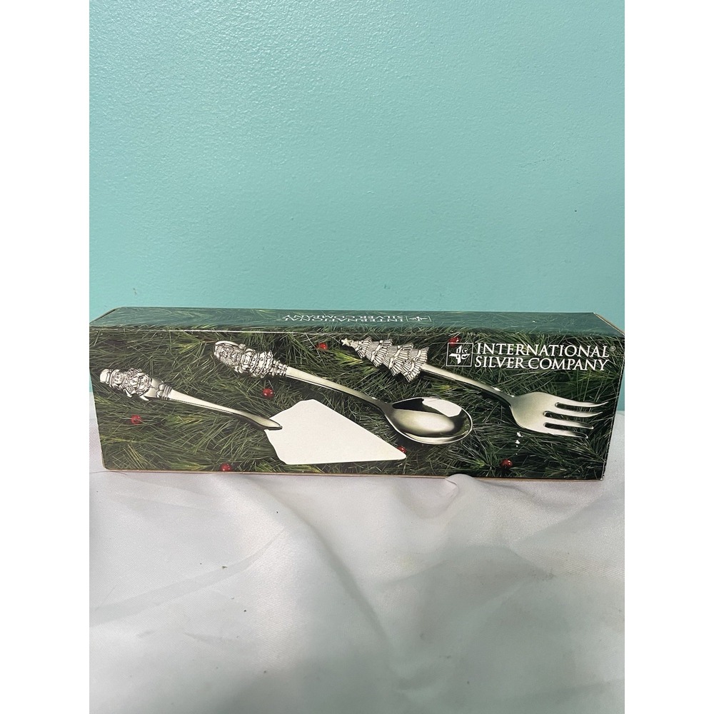 QUALITY~~International Silver Co. Holiday Christmas 3 Piece Serving Set BinR